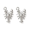 Ocean Brass Pendants, Shrimp Charms, Platinum, 14x8x2.5mm, Hole: 1.4mm