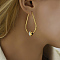 Elegant Geometric 201 Stainless Steel Earrings Set for Women, Gold Plated
