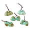 Natural African Turquoise(Jasper) Pendants, Heart, 18.5~19.5x20~20.5x4~4.5mm, Hole: 0.8mm