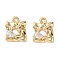 Brass Micro Pave Clear Cubic Zirconia Charms, Cadmium Free & Nickel Free & Lead Free, Square, Real 18K Gold Plated, 12x9x3.5mm, Hole: 1.4mm