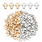 140Pcs 2 Colors CCB Plastic Beads, Cross, Platinum & Golden, 16x12.5x5mm, Hole: 1.5mm, 70pcs/color
