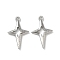 Alloy Pendants, Star Charms, Rack Plating, Cadmium Free & Lead Free, Platinum, 27.5x17x3mm, Hole: 1.6mm