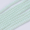 Opaque Solid Color Glass Bead Strands, Imitation Jade, Faceted, Rondelle, Honeydew, 3x2mm, Hole: 0.8mm, about 185~190pcs/strand, 14.9~17.3 inch(38~44cm)