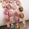 Natural Green Spot Jasper & Mookaite & Picture Jasper & Rhodonite & Lemon Jade Beads Strands, Flat Oval, with Seed Beads, 8~8.5x6~6.4x3.8~4mm, Hole: 0.7mm, about 37pcs/strand, 15.28''(38.8cm)