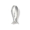 925 Sterling Silver Beads, Fish, Silver, 8x3x2mm, Hole: 0.6mm