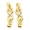 Rack Plating Eco-Friendly Brass Fold Over Clasps, Lead Free & Cadmium Free, Infinity, Real 18K Gold Plated, 37mm, Infinity: 20.5x10x2.5mm, Inner Diameter: 4mm