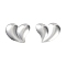 Non-Tarnish 304 Stainless Steel Stud Earrings, Heart, Stainless Steel Color, 20.5x24mm
