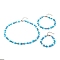 Beaded Necklaces, Bracelet & Anklets Set, with Lampwork & Acrylic & ABS Plastic Beads, 304 Stainless Steel & Brass Findings, Eye, Deep Sky Blue, 185~453mm, 3pcs/set