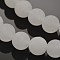Natural White Jade Round Beads Strands, Frosted, 8mm, Hole: 1mm, about 45pcs/strand, 14.5 inch