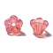 Transparent Czech Glass Beads, Flower, Pale Violet Red, 6.5x5mm, Hole: 0.8mm, about 357~363pcs/bag