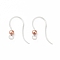 Transparent Resin Earring Hooks, with 316 Stainless Steel Round Beads and Horizontal Loop, Rose Gold, 16x12x3mm, Hole: 1.2mm, 21 Gauge, Pin: 0.7mm