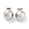 Non-Tarnish Round 316 Surgical Stainless Steel Stud Earrings for Women Men, Stainless Steel Color, 12mm