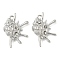 Alloy Rhinestone Pendants, Conch Shape, Rack Plating, Platinum, 21x15.5x6.5mm, Hole: 1.5mm