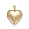 Ion Plating(IP) 316 Stainless Steel Locket Pendants, Heart, Real 18K Gold Plated, 29x29x7mm, Hole: 9x5mm, Inner: 21x20mm