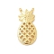 Brass Pendants, Pineapple Charms, Rack Plating, Long-Lasting Plated, Cadmium Free & Lead Free, Real 18K Gold Plated, 15.5x8x2.5mm, Hole: 0.7mm