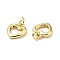 Brass Heart Charms, with Jump Rings, Cadmium Free & Lead Free, Long-Lasting Plated, Real 18K Gold Plated, 10.5x9x1.5mm, Hole: 2.7mm