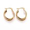 Ion Plating(IP) 304 Stainless Steel Triple Hoop Earrings, Oval, Golden, 26.5x21x7.5mm, Pin: 1.5x0.5mm