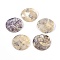Natural Akoya Shell Pendants, Flat Round, 35x1.2~2mm, Hole: 1.4~1.5mm