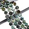 Natural African Turquoise(Jasper) Beads Strands, Hexagon, with Seed Beads, 8~10x8~10x4~5mm, Hole: 0.9~1mm, about 34~38pcs/strand, 15.35~15.94''(39~40.5cm)