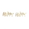 Alloy Rhinestone Pendants, Word Happy, Light Gold, 19.5x41.5x1.5mm, Hole: 2mm