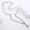 Stainless Steel Dragonfly Pendant Double Layer Necklaces for Women, Stainless Steel Color