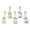 Transparent Frosted Acrylic Pendant Decorations, with Alloy Lobster Claw Clasps, Angel, Mixed Color, 55~56mm