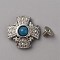 Zinc Alloy & Resin Coin Screw Rivets, DIY Leather Craft Nail, Cross, Light Sea Green, 19.5x19.5x7mm, Hole: 2.8mm