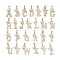 Brass Micro Pave Clear Cubic Zirconia Pendants, Real 18K Gold Plated, Cadmium Free & Nickel Free & Lead Free, Alphabet, Letter A~Z, 20.5~23x11~18x2~3mm, Hole: 2.5x5mm