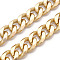 Aluminum Textured Curb Chains, Diamond Cut Twist Link Chains, Unwelded, Light Gold, 27.5x22x6mm