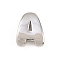 Brass Beads, Long-Lasting Plated, Rack Plating, Lead Free & Cadmium Free, Platinum, Letter A, 14x11x5mm, Hole: 11x3mm