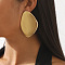 Alloy Stud Earrings, Left and Right, Golden, 70.5x46mm
