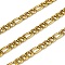 316 Surgical Stainless Steel Figaro Chains, Ion Plating(IP), Unwelded, with Spool, Golden, 11x5x1.5mm and 7.5x5.3x1.5mm