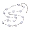 Natural White Jade Nuggets Link Chain Necklaces, 316 Surgical Stainless Steel Jewelry for Women, Platinum, 18.66~20.94 inch(47.4~53.2cm)