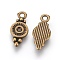 Tibetan Style Alloy Charms, Cadmium Free & Nickel Free & Lead Free, Flat Round, Antique Bronze, 16x7x1.5mm, Hole: 1.5mm