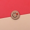 Opaque Cute Resin Cabochons, Smiling Face Cabochons, Flat Round Shape, Rosy Brown, 23mm