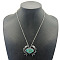 Shiny Alloy Pave Natural Paua Shell Pendant Necklaces, Platinum, Crab