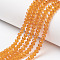 Glass Beads Strands, Faceted, Rondelle, Dark Orange, 2.9~3.3x2mm, Hole: 0.8mm, about 135~140pcs/strand, 32~34cm