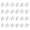 24Pcs Sterling Silver Beads, Star, with 1Pc Suede Fabric Square Silver Polishing Cloth, Silver, Bead: 4x4x1.8mm, Hole: 0.7mm