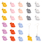 24Pcs 8 Colors Opaque Resin Pendants, 3D Rabbit Charm, with Platinum Tone Iron Loops, Mixed Color, 21x12.5x22mm, Hole: 2mm, 3pcs/color
