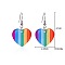 Alloy Dangle Earrings, Platinum, Heart, 41x22.5mm