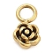 Ion Plating(IP) 304 Stainless Steel Charms, Flower Charm, Real 14K Gold Plated, 8.5x5.5x3mm, Hole: 2.5mm