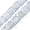 Electroplate Glass Beads Strands, Pearl Luster Plated, Faceted, Column, Light Blue, 9.5~10x9.5~10mm, Hole: 1.2mm, about 40pcs/strand, 15.75 inch(40cm)