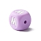 Silicone Beads, Letter Style, Cube, Letter.M, 12x12x12mm, Hole: 2mm
