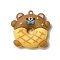 Donut PVC Plastic Cartoon Pendants, for DIY Keychain Making, Bear, 41x43x13mm, Hole: 3mm