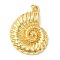 Brass Pendants, with Jump Ring, Long-Lasting Plated, Lead Free & Cadmium Free, Conch Charm, Real 18K Gold Plated, 33.5x25x4mm, Hole: 3mm