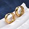 316 Surgical Stainless Steel Hoop Earrings for Women, Ion Plating(IP), Golden, 15x5mm