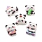 Opaque Resin Animal Decoden Cabochons, Bamboo Panda Mixed Shapes, Mixed Color, 21.5~25.5x19.5~26x8~9mm