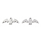 Non-Tarnish 201 Stainless Steel Charms, Halloween, Bat, Stainless Steel Color, 7.9x17.8x1mm, Hole: 1mm