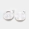 Tibetan Style Alloy Pendant Cabochon Settings, Plain Edge Bezel Cups, Cadmium Free & Lead Free, Flat Round, Silver, Tray: 25mm, 36x28x3mm, Hole: 4mm, about 195pcs/1000g