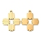 Ion Plating(IP) 316L Surgical Stainless Steel Pendants, Nickel Free, Cross Charm, Real 18K Gold Plated, 20x17x1mm, Hole: 1.4mm
